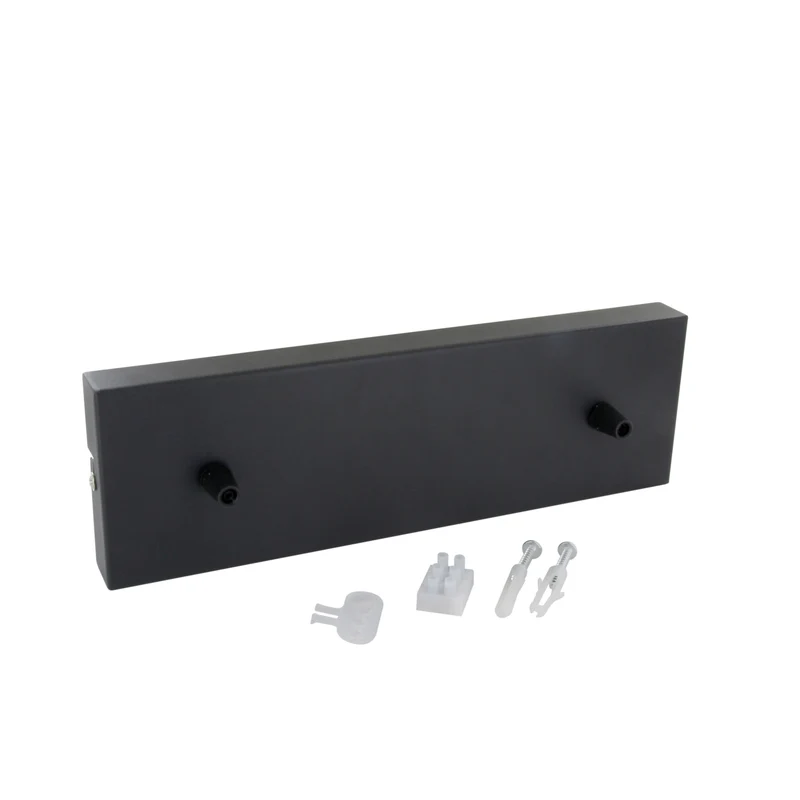 Rectangular metal ceiling light - black