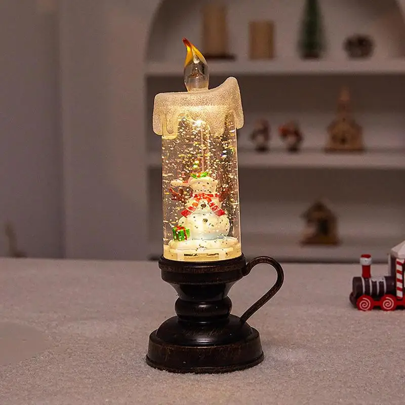 Bougie LED de Noël Effet Boule de Neige