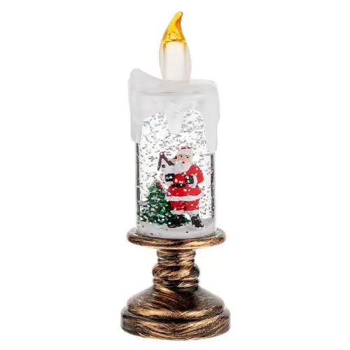Bougie LED de Noël Effet Boule de Neige