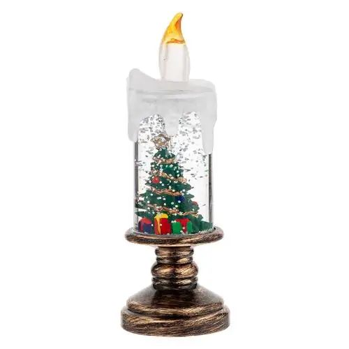 Bougie LED de Noël Effet Boule de Neige