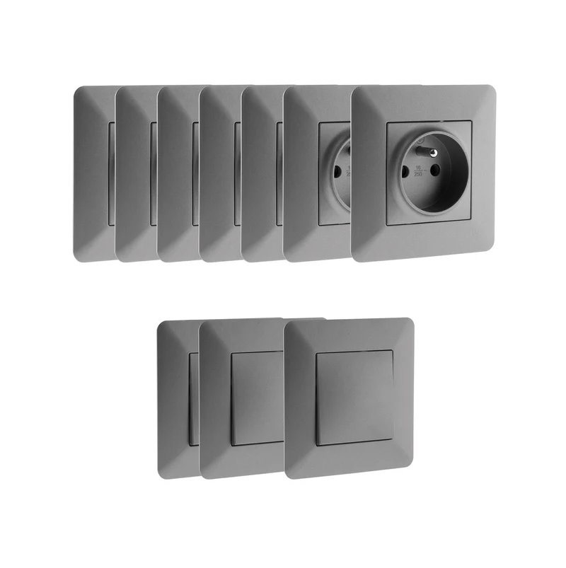 Lot prises monopostes + interrupteurs va-et-vient - Zenitech
