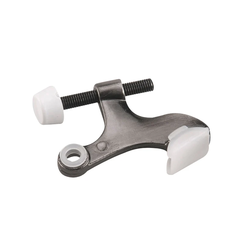 Butoir de porte robuste à fixer sur le gond de la charnière, nickel antique