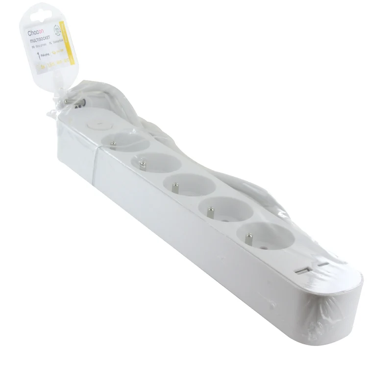 Power strip 5 x 16 A with switch + USB-A + USB-C - 1.5 m - White