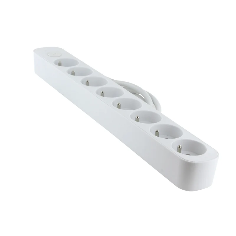 Stylish power strip 8 x 16 A with switch - 1.5 m - White