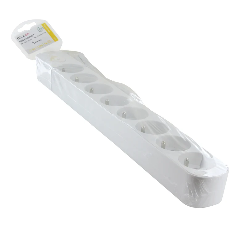 Stylish power strip 8 x 16 A with switch - 1.5 m - White