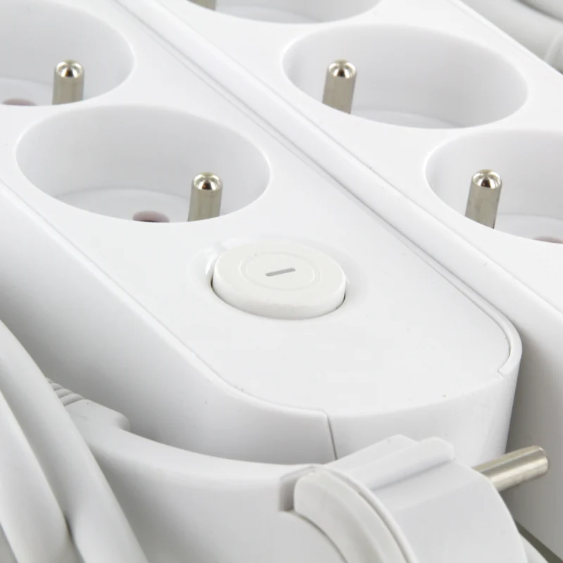 Set of 2 white power strip with switch - 4 x 16 A - 1.5 m