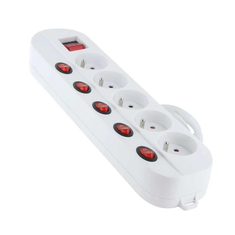 Power strip 5 x 16 A with multiswitches - 1,5 m - White (FR)