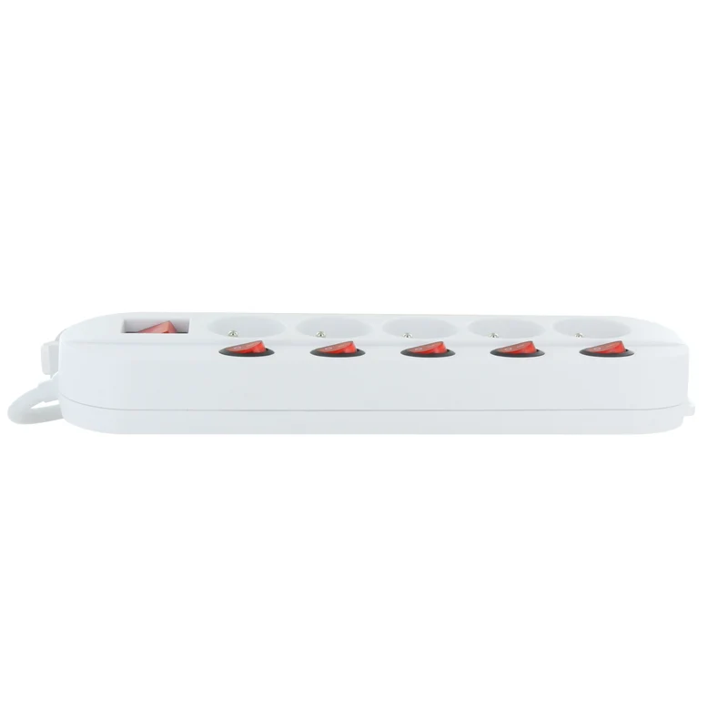 Power strip 5 x 16 A with multiswitches - 1,5 m - White (FR)