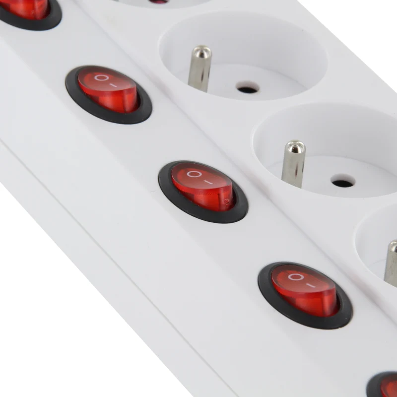 Power strip 5 x 16 A with multiswitches - 1,5 m - White (FR)