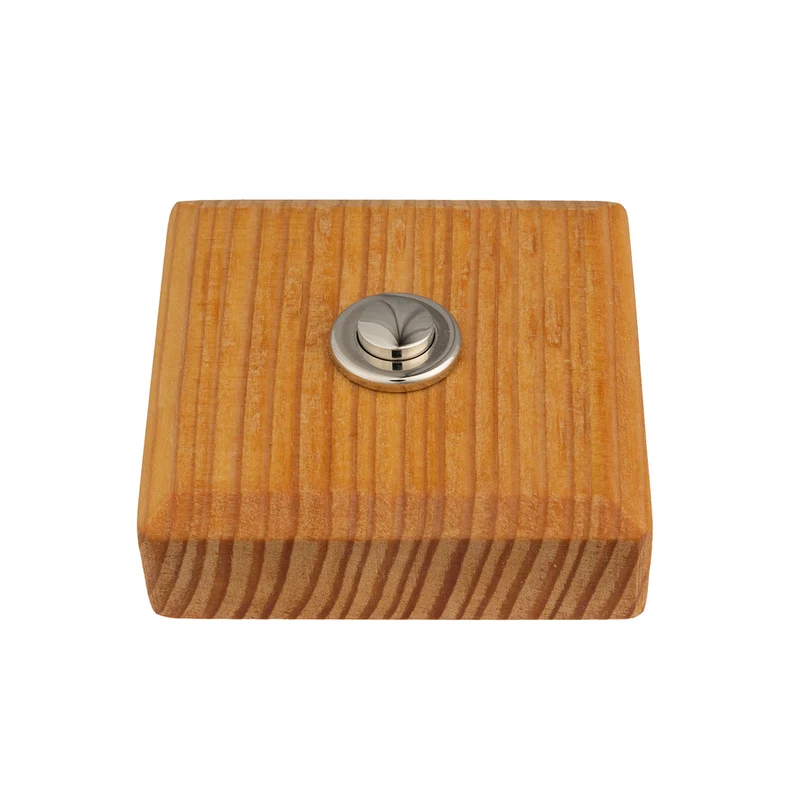 Sonnette Landes filaire bois mélèze carré bouton chrome