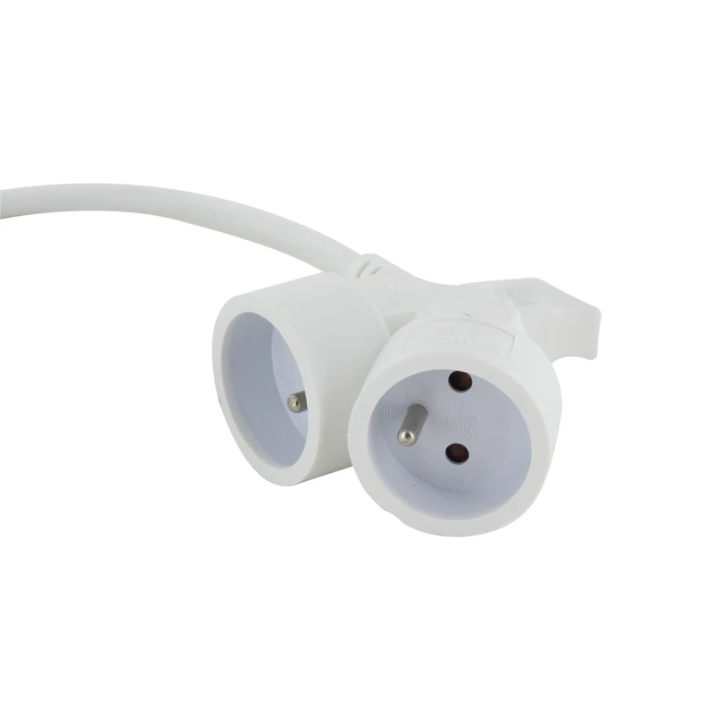 Extension cord HO5VVF 3G1,5 - 3m dual head white
