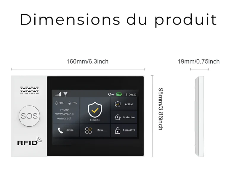 Système d'Alarme Maison Keynoxy™ Fortress : Centrale Sans Fil 4G/WiFi 433MHz