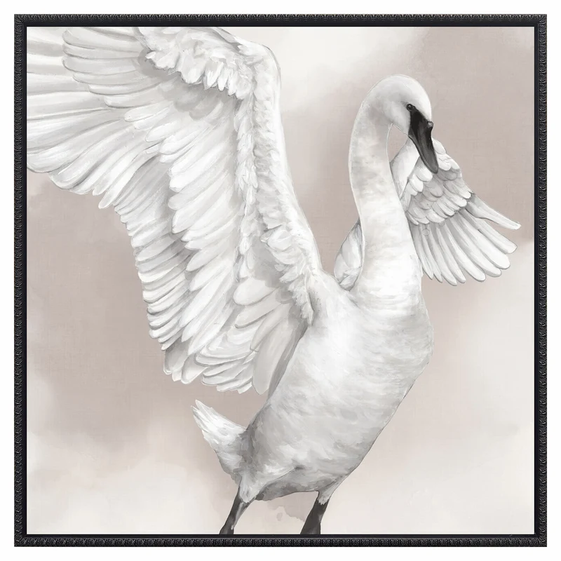 Canevas de cygne blanc gracieuse pose à droite, 30" x 30"