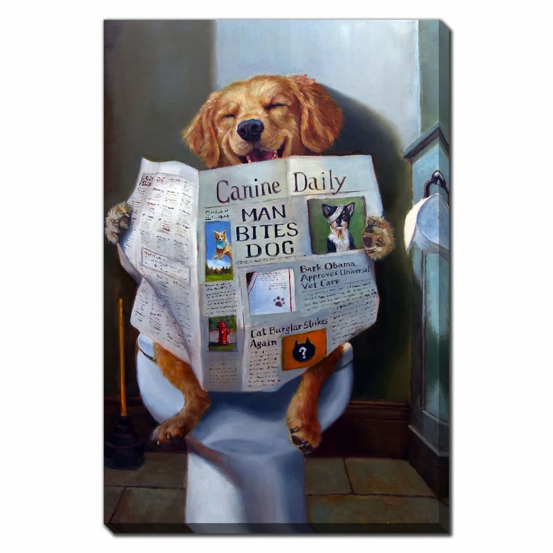 Canevas de chien drôle, 22" x 28"