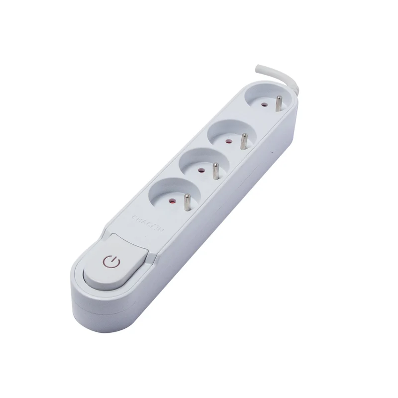 Stylish block with switch, White - 4 x 16 A - 3 m