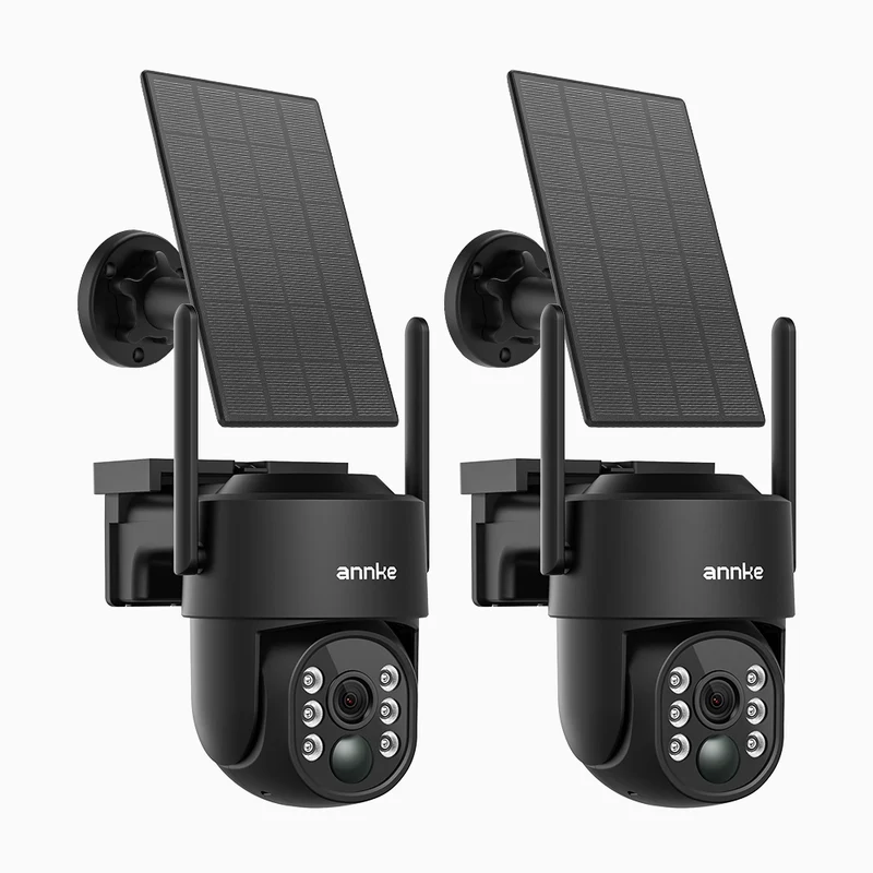 WB400 - Lot de 2 Caméra de Surveillance Extérieure Sans Fil 4MP, WiFi Bi-Bande, Pan 270° & Tilt 90°, Batterie 9000 mAh & Panneau Solaire, Détection de Mouvement, Audio Bidirectionnel