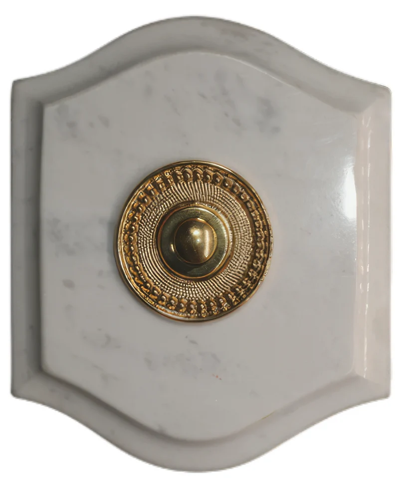 Plaque à chapeau Napoléon filaire marbre blanc collerette perlée laiton