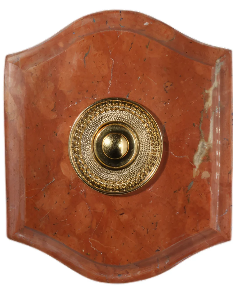 Plaque à chapeau Napoléon filaire marbre rouge collerette perlée laiton