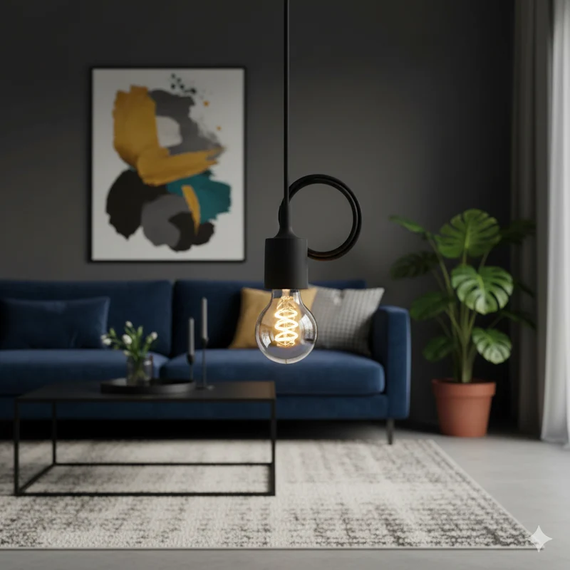 Silicone pendant light kit - Black