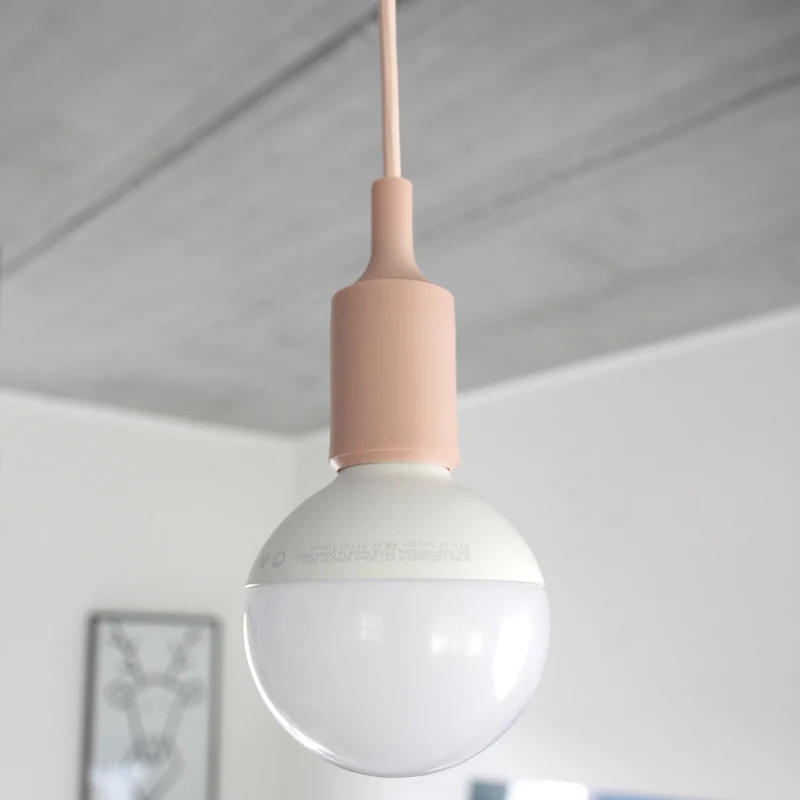 Silicone pendant light kit - pale pink