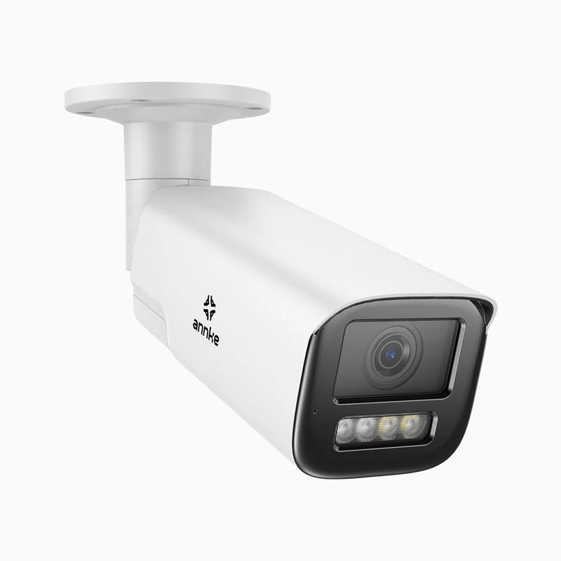 CZ804 - Caméra de sécurité extérieure PoE à zoom optique 4K 4X, vision nocturne à deux lumières, détection de mouvement 2.0, Microphone intégré
