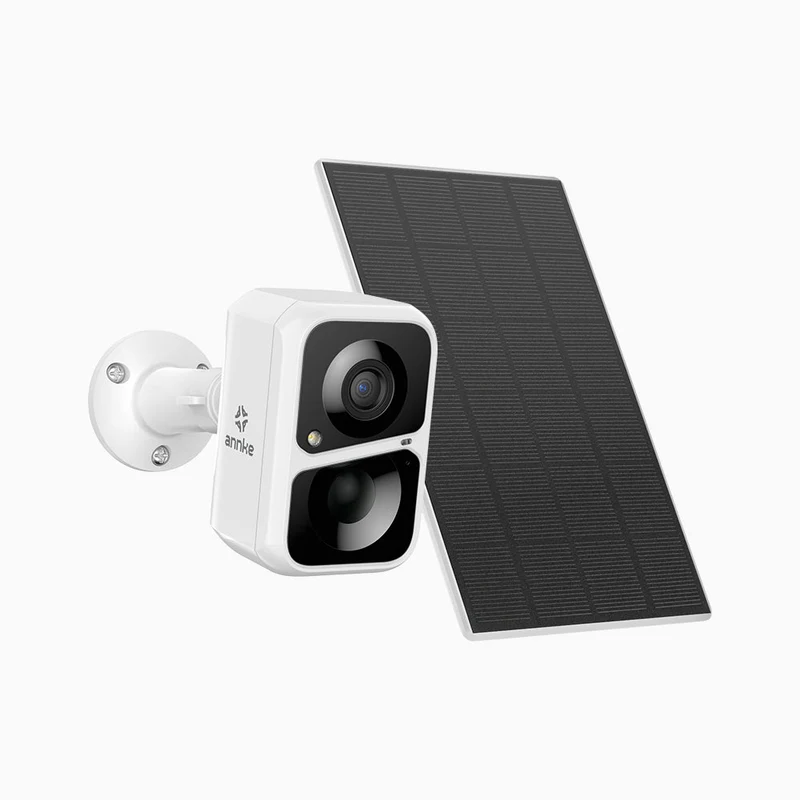 Custos - Caméra de sécurité extérieure 3MP WiFi Batterie à énergie solaire, batterie rechargeable 4400 mAh, sirène et alarme stroboscopique, audio bidirectionnel, cloud et max. Stockage local de 128 Go, fonctionne avec Alexa