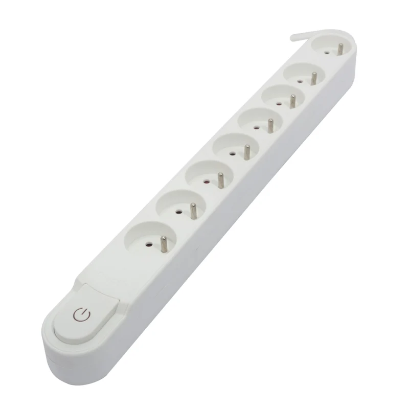 Stylish power strip 8 x 16 A with switch - 5 m - white