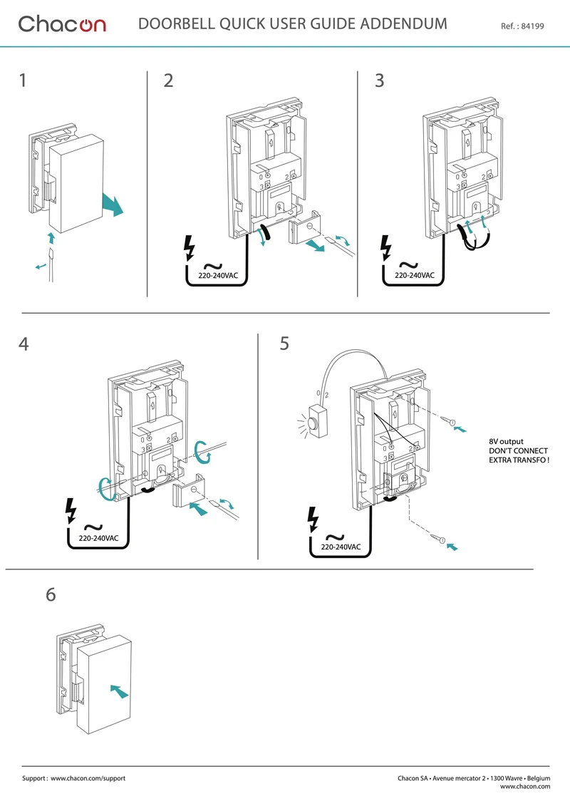 Wired doorbell with built-in transformer