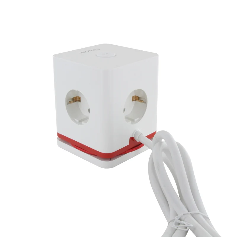 Chacon 1.40m multi-socket cube with 3 x 16A Schuko, 2USB-C and 2USB-A sockets, switch