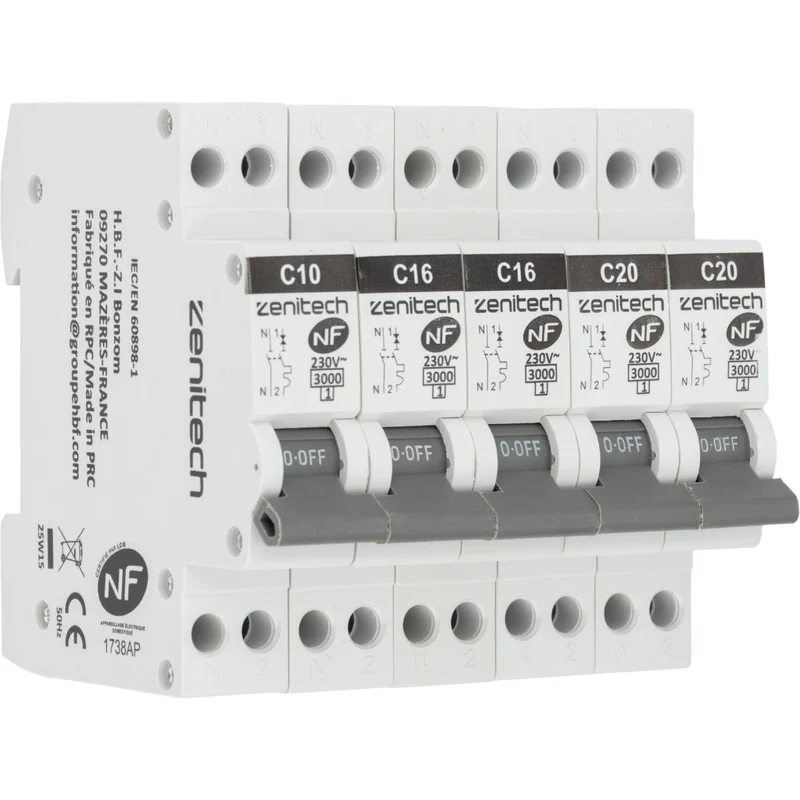 Pack de disjoncteurs 10A + 16A + 20A - Zenitech