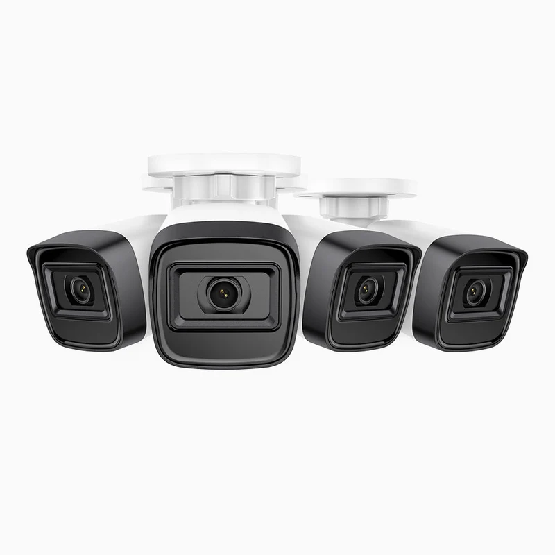 C300 – Lot de 4 2K 3MP Caméra IP de Surveillance PoE extérieure, vision nocturne EXIR 2.0, détection de mouvement, H.265+, étanchéité IP67