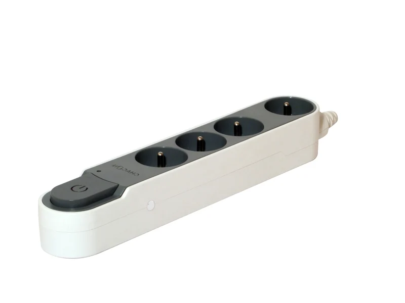 Stylish power strip with surge protection 4 x 16 A with switch - 3 m - Dark grey