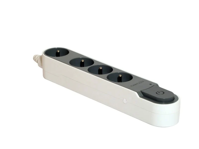 Stylish power strip with surge protection 4 x 16 A with switch - 3 m - Dark grey