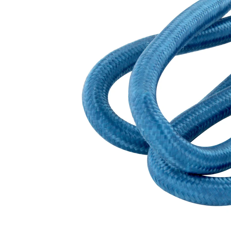 Stylish mini unit 3 x 16 A with blue fabric cable - 1.5 m