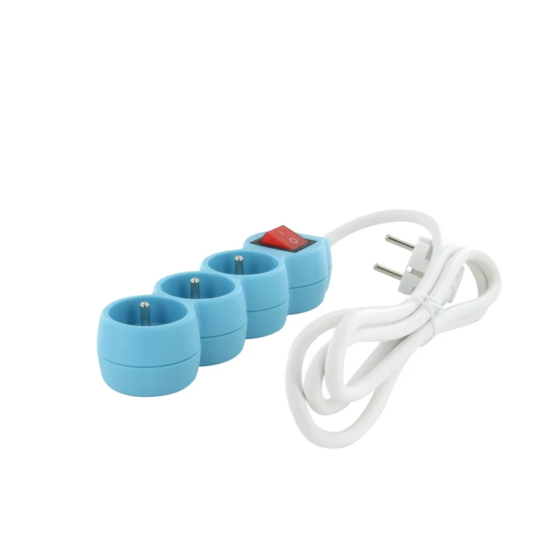 Power strip 3 x 16 A - 1.5 m - White/Blue with switch