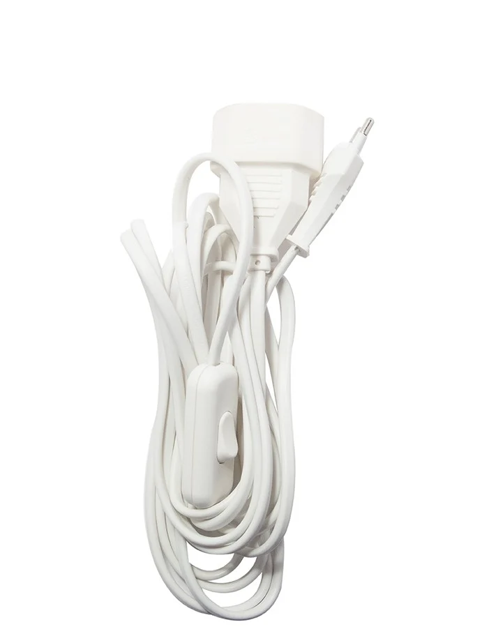 Extension with switch - White - 4 m