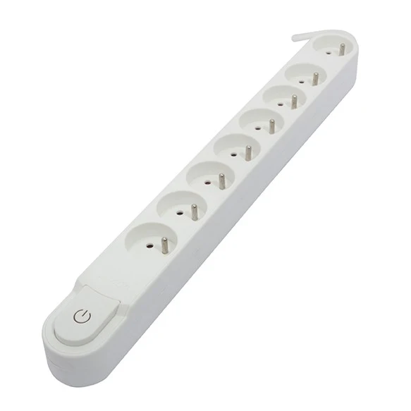 Stylish power strip 8 x 16 A with switch - 3 m - white