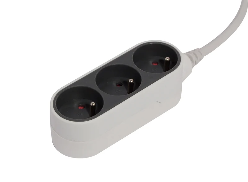 Stylish power strip Grey/White - 3 x 16 A - 1.5 m