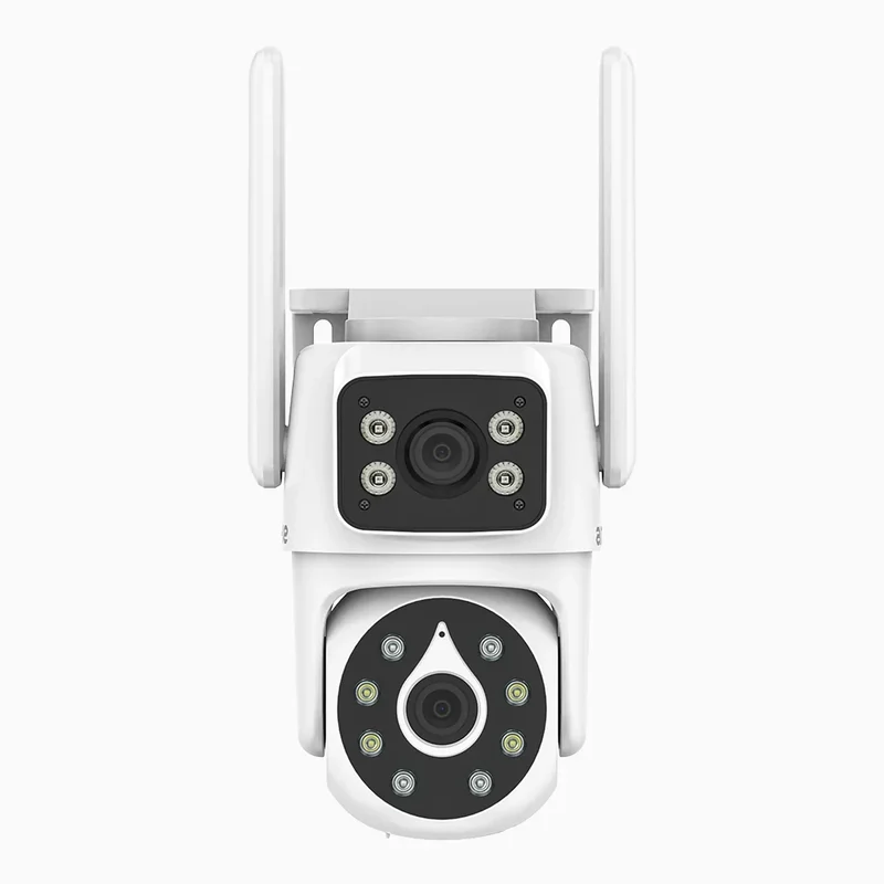 WCD400 - Caméra de sécurité extérieure sans fil 4MP, WiFi bi-bande, 350° Pan & 90° Tilt, vision nocturne à double éclairage, détection de mouvement, audio bidirectionnel, compatible Alexa