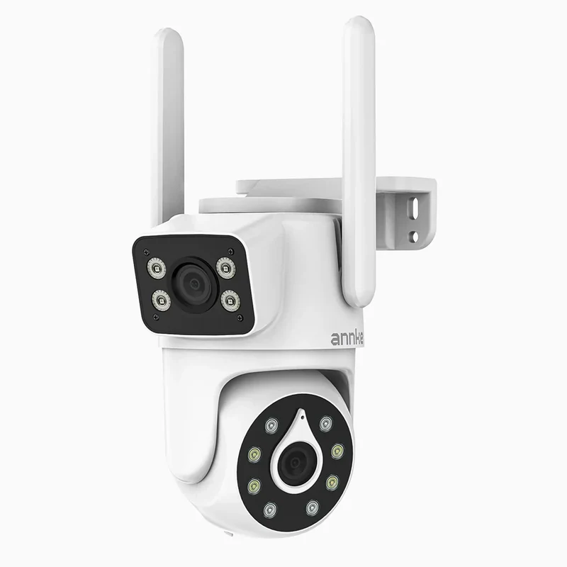 WCD400 - Caméra de sécurité extérieure sans fil 4MP, WiFi bi-bande, 350° Pan & 90° Tilt, vision nocturne à double éclairage, détection de mouvement, audio bidirectionnel, compatible Alexa