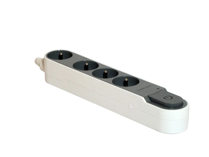 Stylish surge protection unit with switch 4 x 16 A - 1.5 m - Dark grey