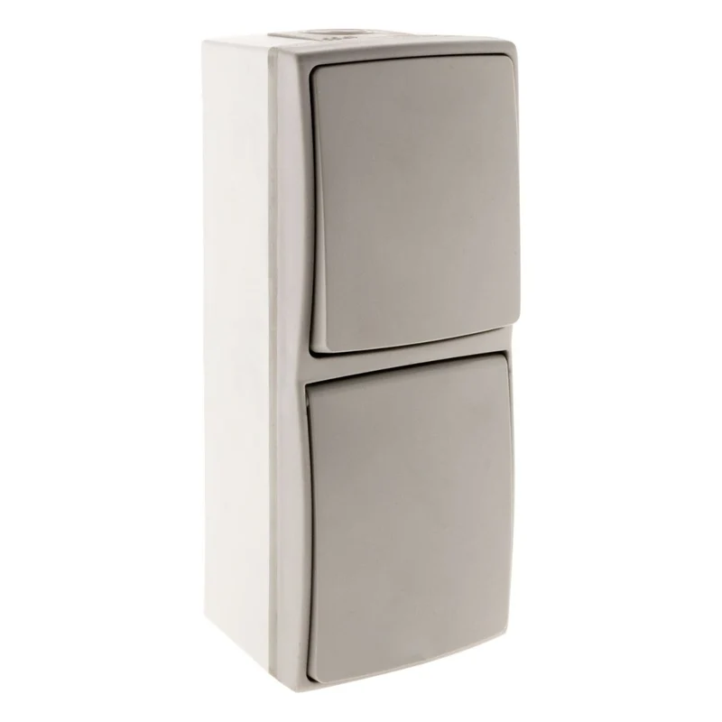 Va et vient + prise 2P+T IP55 - gris - Orok - Zenitech