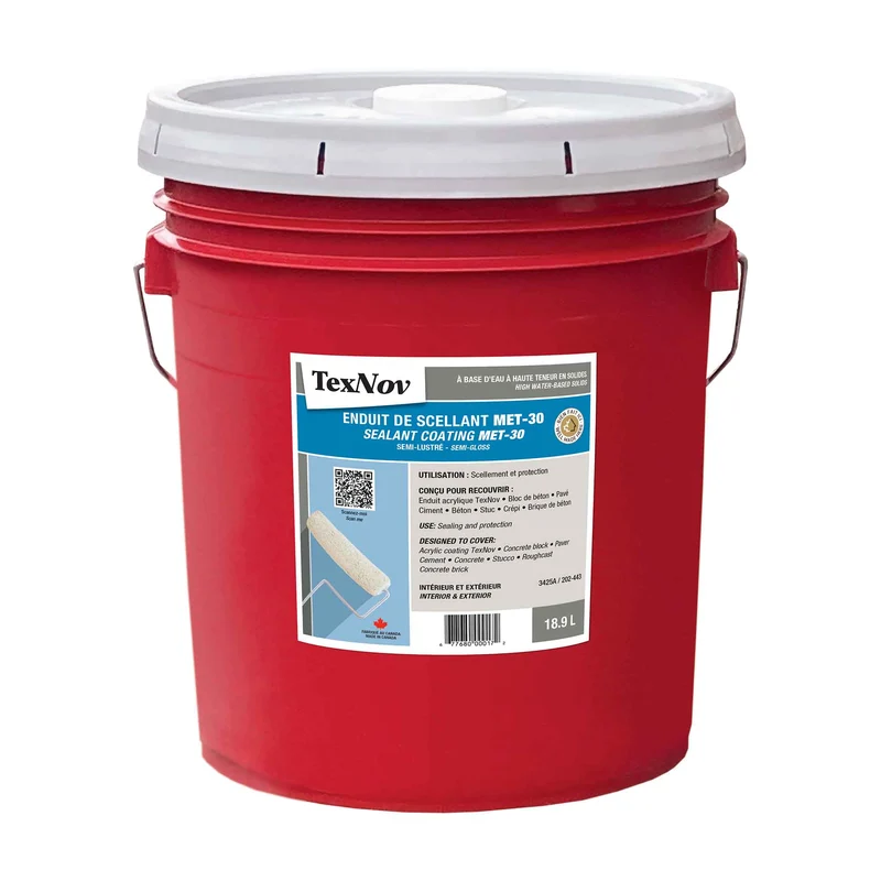 Enduit de scellant Met-30 à base d’eau à haute teneur en solides semi-lustré, 18,9 L