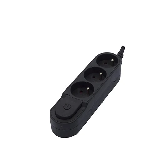 Stylish power strip 3 x 16 A with switch - 1.5 m - Black