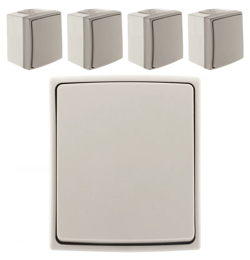 Bouton poussoir IP55 Gris Orok - Zenitech