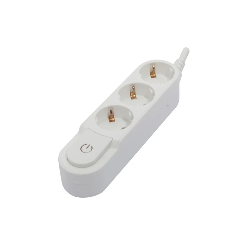 Stylish power strip, 3 x 16 A with switch - 0.5 m - White (SCH)