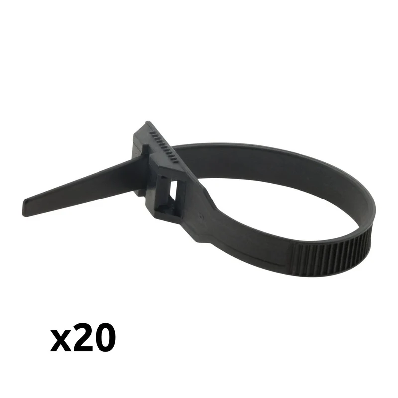 Lot de colliers de câblage 9x 180mm noir - Zenitech