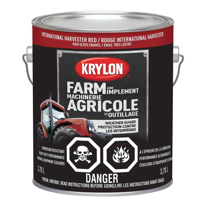 Peinture pour machinerie agricole et outillage émail très lustré rouge International Harvester, 3,78 L