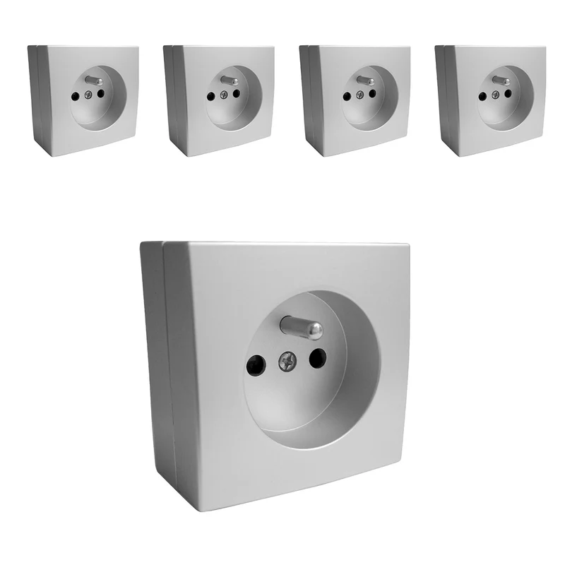 Prise 2P+ T Bel'Vue - gris - Zenitech