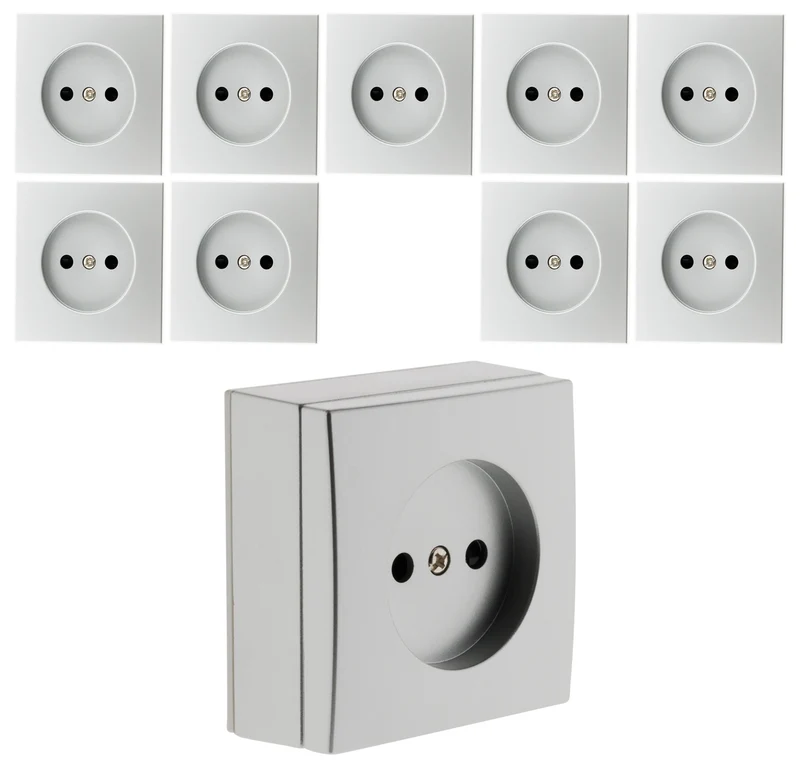 Prise 2P 10A saillie chrome - Zenitech